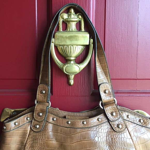 💼Liz & Co. Like New Brown Faux Croc Shoulder Bag - Picture 3 of 8